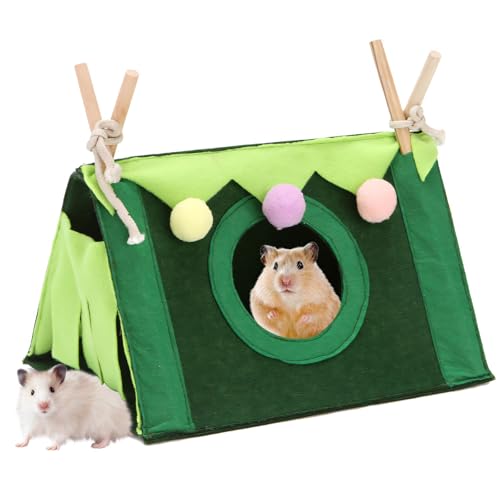 Meerschweinchen Haus, Kuschelhöhle Meerschweinchen Bett Chinchilla Zubehör Ratten Spielzeug Haus Zelt Nest Spielzeug für Frettchen Chinchillas Igel Hamster Gleiter Ratten (Grün) von SNSYGN