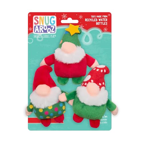 SNUG AROOZ Gnomies 3er-Pack mit Reparaturflicken, weich und langlebig, lustiges und festliches Kauspielzeug für kleine Rassen und Welpen, perfekt für den Urlaub von SNUG AROOZ