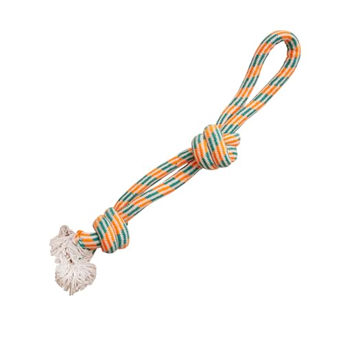 SnugArooz Grab Fling 'N Floss – verschiedene Farben – ungiftiger Gummigriff mit Seilball – langlebig und sicher zum Apportieren und Zerren für aktive mittelgroße Hunde von SNUG AROOZ