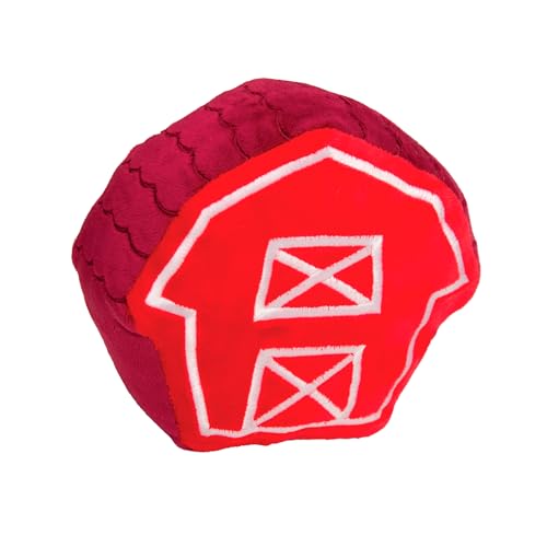 Snugarooz The Barn Plüschtier für Hunde mit Reparaturflicken - Knisternde & Quietschende rote Scheune aus recycelten Materialien - Ideal für interaktives Spielen im Innenbereich & sanftes Kauen von SNUG AROOZ