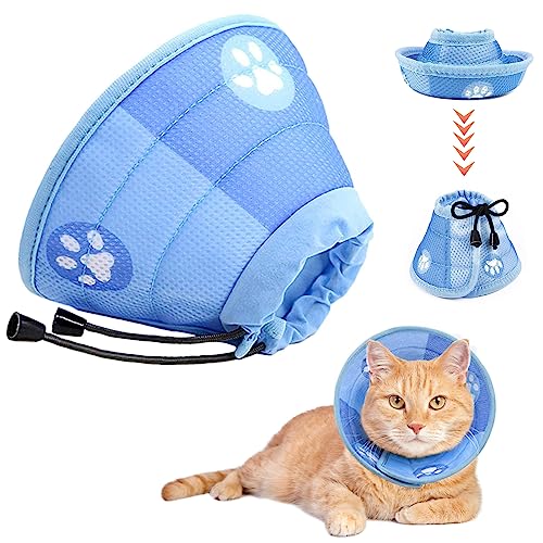 Halskrause Katze, Halskrausen für Katzen, SOARFLY Halskrause für Katzen, Einstellbarer Halskrause Katze Halsband, Elisabethanischer Kragen für Welpen, Kleine Hunde und Katzen (M) von SOARFLY