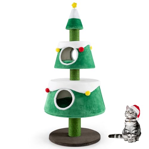 SOARS 153cm Kratzbaum Weihnachtsbaum, Katzenbaum groß mit Katzenbett, abnehmbarem Kissen, Kratzsäule, Katzenkratzbaum Weihnachten mit Fellbällen und Sternspielzeug, Aktivitätskratzbäume, Katzenmöbel SOARS 153cm Kratzbaum Weihnachtsbaum, Katzenbaum groß mit Katzenbett, abnehmbarem Kissen, Kratzsäule, Katzenkratzbaum Weihnachten mit Fellbällen und Sternspielzeug, Aktivitätskratzbäume, Katzenmöbel von SOARS