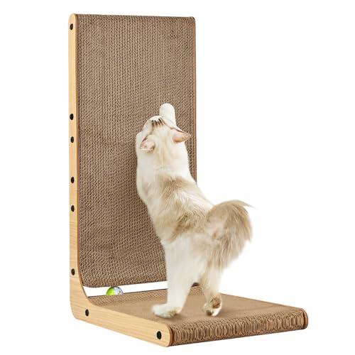 SOCATER Cat Scratcher L Shape Large, 68.1 cm Cat Scratching Pad for Indoor Cats, Cardboard Cat Scratch Pad with Ball Toy SOCATER Cat Scratcher L Shape Large, 68.1 cm Cat Scratching Pad for Indoor Cats, Cardboard Cat Scratch Pad with Ball Toy von SOCATER