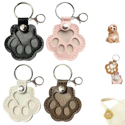 SOCLING Dog Hair Collector Keychain Charm Memorial Storage Box,4pcs hundehaarsammler schlüsselanhänger Charm gedenk-aufbewahrungsbox,Leder Katze Pfote Keychain tragbare pet Haar,tierhaar Erinnerung-A SOCLING Dog Hair Collector Keychain Charm Memorial Storage Box,4pcs hundehaarsammler schlüsselanhänger Charm gedenk-aufbewahrungsbox,Leder Katze Pfote Keychain tragbare pet Haar,tierhaar Erinnerung-A von SOCLING