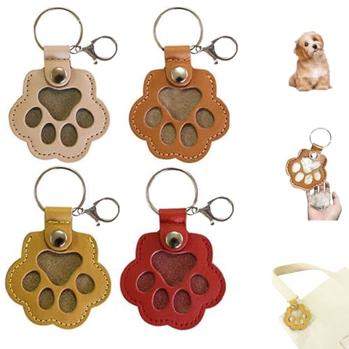 SOCLING Dog Hair Collector Keychain Charm Memorial Storage Box,4pcs hundehaarsammler schlüsselanhänger Charm gedenk-aufbewahrungsbox,Leder Katze Pfote Keychain tragbare pet Haar,tierhaar Erinnerung-B SOCLING Dog Hair Collector Keychain Charm Memorial Storage Box,4pcs hundehaarsammler schlüsselanhänger Charm gedenk-aufbewahrungsbox,Leder Katze Pfote Keychain tragbare pet Haar,tierhaar Erinnerung-B von SOCLING