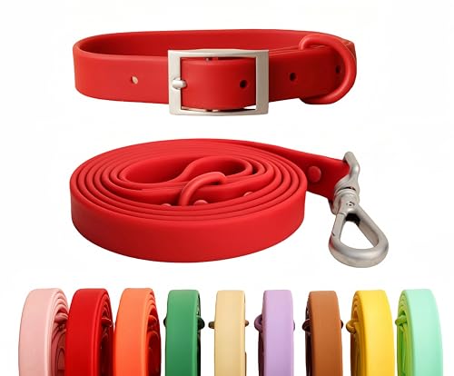 SOCOWVAKA Hundehalsband-Leinen-Set, verstellbar, stark, schmutzabweisend, desodorierend, wasserdicht, leicht zu reinigen, weiche Haustierhalsbänder, Leinen für große, mittelgroße und kleine Hunde SOCOWVAKA Hundehalsband-Leinen-Set, verstellbar, stark, schmutzabweisend, desodorierend, wasserdicht, leicht zu reinigen, weiche Haustierhalsbänder, Leinen für große, mittelgroße und kleine Hunde von SOCOWVAKA