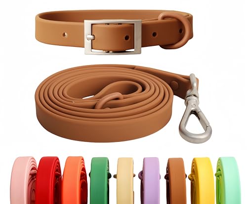 SOCOWVAKA Hundehalsband-Leinen-Set, verstellbar, stark, schmutzabweisend, desodorierend, wasserdicht, leicht zu reinigen, weiche Haustierhalsbänder, Leinen für große, mittelgroße und kleine Hunde SOCOWVAKA Hundehalsband-Leinen-Set, verstellbar, stark, schmutzabweisend, desodorierend, wasserdicht, leicht zu reinigen, weiche Haustierhalsbänder, Leinen für große, mittelgroße und kleine Hunde von SOCOWVAKA