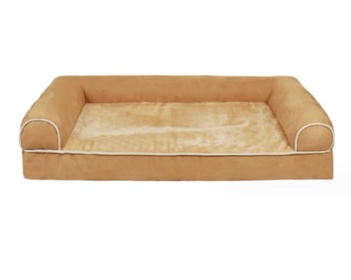 Hundekorb Hundebett Katzenbett Hundesofa Haustierbett, maschinenwaschbar, weiche und flauschige Innenseite für Hunde und Katzen, lindert Angstzustände und verbessert den Schlaf Hundekörbchen Haustierb von SOCUY