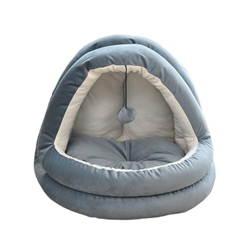 Hundekorb Hundebett Katzenbett Hundesofa Hundehöhlenbett, Katzenhöhlenbett, Haustierzelt, Höhle, Iglu-Bett, gemütliches Haustierbett mit baumelndem, interaktivem Katzenspielzeug, warm gepolstert Hunde Hundekorb Hundebett Katzenbett Hundesofa Hundehöhlenbett, Katzenhöhlenbett, Haustierzelt, Höhle, Iglu-Bett, gemütliches Haustierbett mit baumelndem, interaktivem Katzenspielzeug, warm gepolstert Hunde von SOCUY