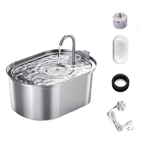 Automatische Futterautomaten 3.2L Katzen-Wasserspender Edelstahl-Wasserhahn Haustier-Wasserbrunnen Intelligenter automatischer Katzen-Wassertrinker mit Filter-Bewegungssensor für Hunde und Katzen(3.2L Automatische Futterautomaten 3.2L Katzen-Wasserspender Edelstahl-Wasserhahn Haustier-Wasserbrunnen Intelligenter automatischer Katzen-Wassertrinker mit Filter-Bewegungssensor für Hunde und Katzen(3.2L von SOFTTO