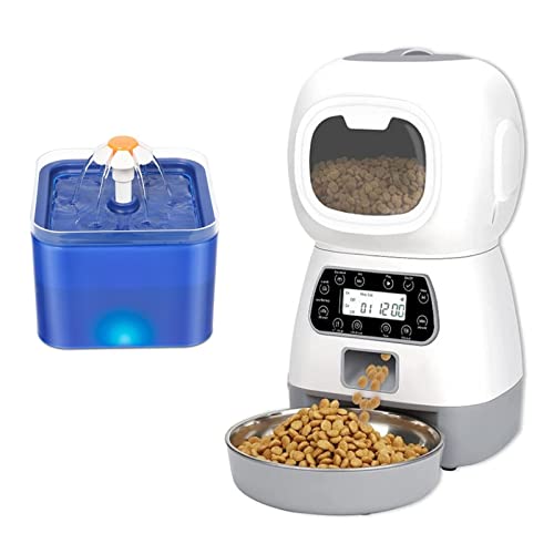 Automatischer Futterspender, 3,5 l, intelligenter automatischer Futterspender für Hunde und Katzen, Futterspender, Sprachaufzeichnung, Timer und 2 l Haustiertränke, Trinkbrunnen für Hunde und Katzen Automatischer Futterspender, 3,5 l, intelligenter automatischer Futterspender für Hunde und Katzen, Futterspender, Sprachaufzeichnung, Timer und 2 l Haustiertränke, Trinkbrunnen für Hunde und Katzen von SOFTTO