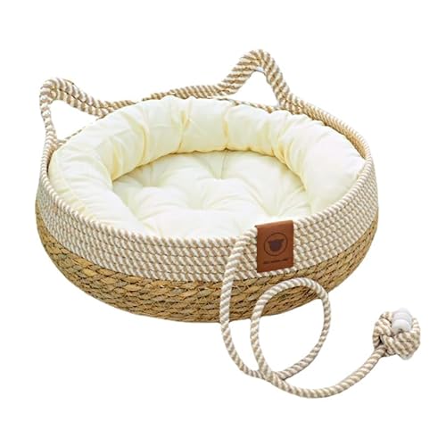 Sommer-Katzenstreu, kleine Hundestreu, mittelgroße Hundestreu, kühles Sommer-Katzenstreu, handgefertigtes Rattan-Katzenstreu, Katzenspielzeug, Trageunterlage (groß L - 46 cm - 10 kg Innenfutter, von SOFURE