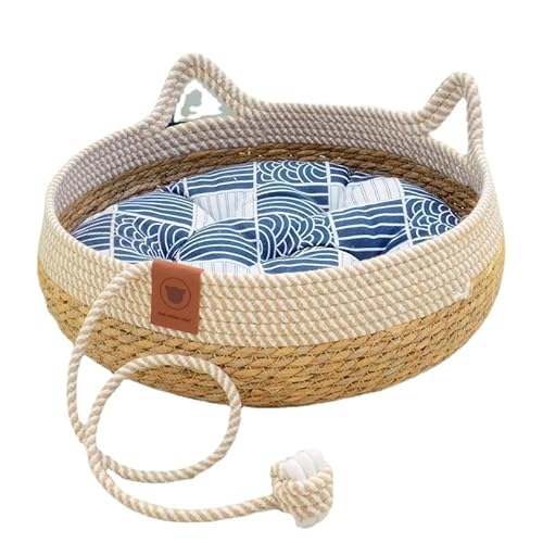 Sommer-Katzenstreu, kleine Hundestreu, mittelgroße Hundestreu, kühles Sommer-Katzenstreu, handgefertigtes Rattan-Katzenstreu, Katzenspielzeug, Trageunterlage (mittlere Größe M - 40 cm - 6 kg von SOFURE