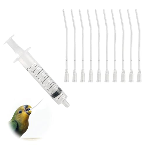 11 Stück Jungvögel Füttern Schlauch,Spritze Mit Schlauch,Spritze 10ml,Tauben Zubehör, Feeder Futter,Handfütterungswerkzeug Für Baby Vögel Und Papageien,Milch, Wasser, Medikamente, Einfach Zu Reinigen von SOGHO