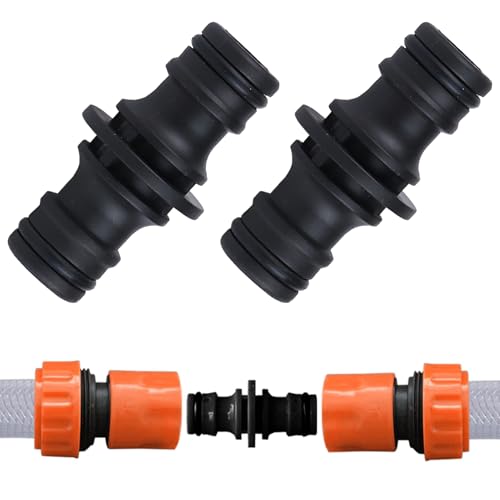 2 Stücke Schlauchkupplung,Gartenschlauch Verbinder,Schlauchkupplung 1/2 Zoll,Gartenschlauch Kupplung,Doppelstecker Gartenschlauch Für Autowäsche Und Gartenschlauch Rohr Verbinden von SOGHO