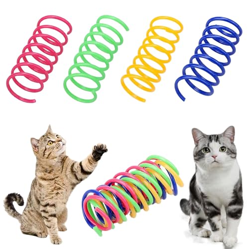 40 Stück Katzenspielzeug Spirale,Katzenspielzeug,Katzen Spielzeug,Spiralen Katzen,Kunststoff Spiralfedern,Neuheit Haustiere Spielzeug Für Katze Kätzchen von SOGHO
