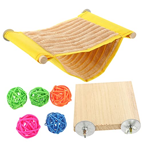 SOIMISS 1 Satz Hängematte für Kleintiere Teiliges Set für Hamster und Meerschweinchen Warmes Schlafbett und Spielzeugball für Winterverstecke und Gemütliche Ruheplätze von SOIMISS