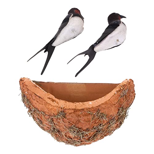 SOIMISS 1 Satz Simuliertes Schwalbennest Nest Schlucken Dekorativ Dekorationen Gefälscht Schwalbenschmuck Vogelverzierung Schlucken Nestdekor Verschachtelung Vogelnest-wandkunst Papierstau von SOIMISS