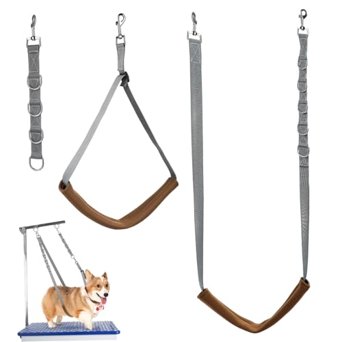 SOIMISS Verstellbare Hundepflegegurte mit Drehclip Langlebige Nylon Hundepflegeleine Haustier Bauchgurte für Sichere Fellpflege Strapazierfähige Pflegekordel für Hunde von SOIMISS