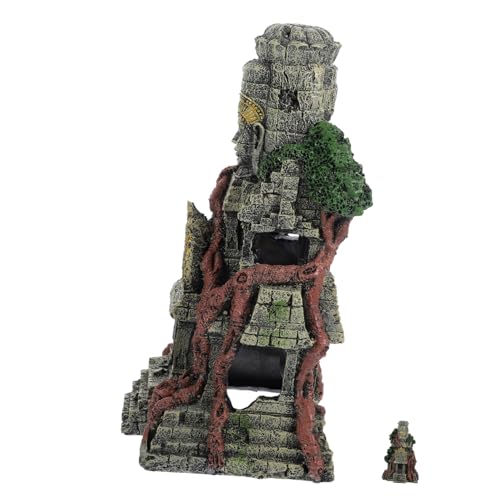 SOIMISS 1 Stück Aquarium Buddha Tempel Statue aus Harz Dekorative Versteckmöglichkeit für Fische Gestaltung für Süß und Verarbeitet mit Vielen Details und Sicher für Aquarium von SOIMISS