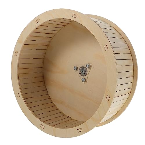 SOIMISS 1 Stück Holz Laufrad für Kleintiere Hamster für Gesunde Bewegung für Zwerghamster Chinchillas und Andere Kleine Haustiere Leise und Stressreduzierend Fördert Aktives von SOIMISS