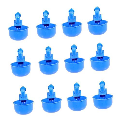SOIMISS 12 Stück Hühnerwasserschale hühner gießbecher System Hühner-Trinkbecher Hühnerfutter selber Machen Futterspender Tränke Weidewasserspender Vogelschüssel Plastik Blue von SOIMISS