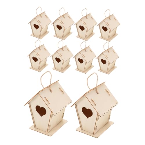 SOIMISS 12 Stück Teiliges DIY Vogelhaus Kit für Unbemalte Holzvogelhäuser zum und Malen Interaktives Bastelset für Garten Dekoration und Kreative Aktivitäten von SOIMISS