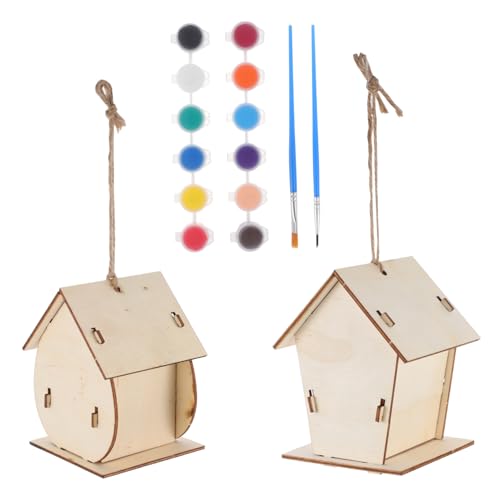 SOIMISS 2 Sätze DIY Vogelhaus Bausatz für Holz Bastelset zum Bauen und Malen Kreatives für Jungen und Mädchen für Garten und Dekoration von SOIMISS