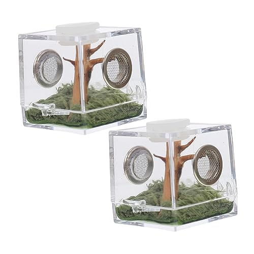 SOIMISS 2 Satz Kleine Spinnenbox für Springspinnen Insekten und Reptilienzucht Terrarium Leichtes Tragbares Habitat für Kleine Haustiere Einfache Reinigung und Beobachtung von SOIMISS