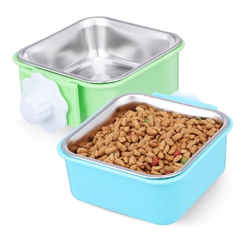 SOIMISS 2 Stück Hängende Futternäpfe aus für Hunde und Katzen Verstellbare Rostfreie Fress und Trinkschalen für Hundeboxen und Verschiedene Haustiere Blau und Grün SOIMISS 2 Stück Hängende Futternäpfe aus für Hunde und Katzen Verstellbare Rostfreie Fress und Trinkschalen für Hundeboxen und Verschiedene Haustiere Blau und Grün von SOIMISS