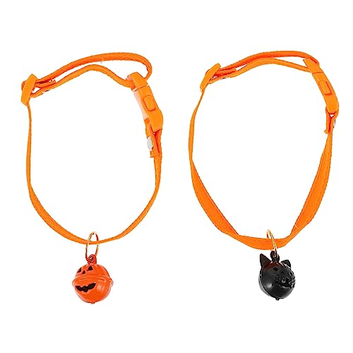 SOIMISS 2 Stück Halloween Haustierhalsband mit Glöckchen Kreatives Katzen und Hundehalsband mit Kürbis und Geistanhänger Verstellbares Hautfreundliches Partyaccessoire für Hunde und SOIMISS 2 Stück Halloween Haustierhalsband mit Glöckchen Kreatives Katzen und Hundehalsband mit Kürbis und Geistanhänger Verstellbares Hautfreundliches Partyaccessoire für Hunde und von SOIMISS