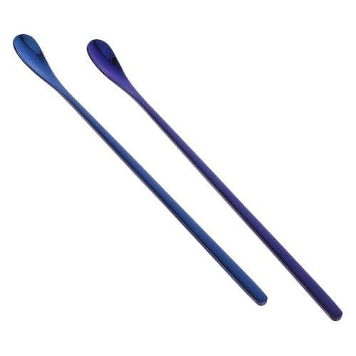 SOIMISS 2 Stück Kleiner Futterlöffel für Tiere Scoop Reptil Schildkrötenfutter Haustierfutterschaufel Kleintierfutterschaufel Haustierlöffel Schaufel für Tiernahrung Rostfreier Stahl Blue von SOIMISS