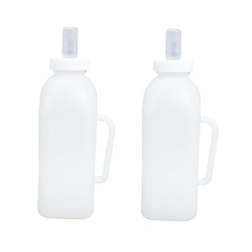 SOIMISS 2 Stück Säuglingsflasche für Kalb kälberflasche Kälbermilchflasche Kätzchenflaschen flüssig milchkännchen praktischer Kälbermilchbehälter Flasche mit Kälberpflegegriff Plastik von SOIMISS