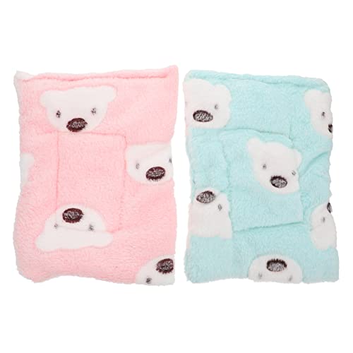 SOIMISS 2 Stück Teiliges Hamster Schlafkissen Weiche Warme Kuschelnest Matte aus Baumwolle Waschbar für Hamster Meerschweinchen Chinchillas Kleine Nager Gemütliches Schlafbett und Grün von SOIMISS