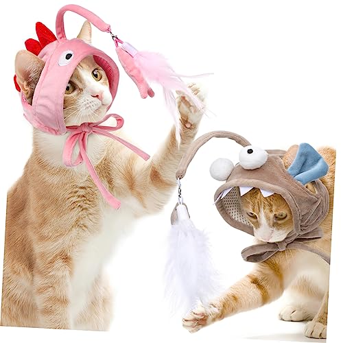 SOIMISS 2 Stück Teiliges Katzenspielzeug zum Aufsetzen Interaktives Kopf Stab für Katzen Lustiges Beschäftigungsspiel für Indoor Katzen Fördert Bewegung und Unterhaltung Langlebiges von SOIMISS