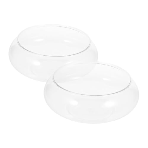 SOIMISS 2 Stück Zierfischbecken Aquarium Led Mit Klein Fischglas Fischbäwer Tank Schüssel Dekorativ Schreibtisch Umrandet Mini Runden Panzer Fisch-dekorschale Plastik von SOIMISS