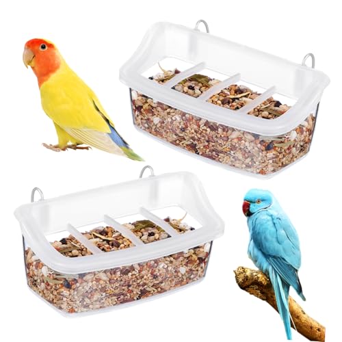 SOIMISS 2Stücke Futterhäuschen Für Käfigvögel Transparente Futterbehälter Aus Kunststoff Hängend Für Papageien Und Andere Praktische Futterspender Für Haustiere von SOIMISS