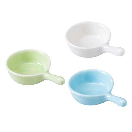 SOIMISS 3 Stück Keramische Futterschalen für Kleine Tiere Niedliche Hamster und Meerschweinchen Näpfe für Futter und Wasser Farblich Zufällig Zufällige Farbe Zufällige Farbe von SOIMISS