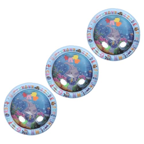 SOIMISS 3 Stücke Teiliges Rundes Haustier-kühlpad Wasserspielmatte mit Meeresleben-Design Dickes Aufblasbares Katzen-wasserbett Interaktives Sensorisches Spielkissen Leicht Tragbar und von SOIMISS