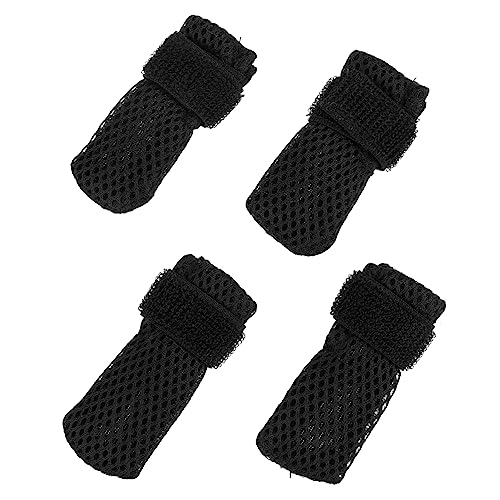 SOIMISS 4 Stück Katzenschuhe Paws pfotenschutz katzenpflege Cats Claw Katzen Schuhe Klauenabdeckungen Pfotenabdeckungen für Katzen Katze nägel Kappen Kätzchenkrallenkappen Polyester Black von SOIMISS