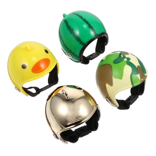 SOIMISS 4 Stück Pet Chicken Helm tiermütze Safety Helmet Vogelhelm Haustierhut Vogelkopfschutz Vogel Spielzeughelm Hühnervogelhut Trachtenhut für Hähnchen Schutzhelm für Haustiere Plastik von SOIMISS
