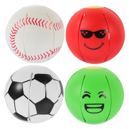 SOIMISS 4 Stück Spielzeugball drücken interaktiver Ball für Hunde Langeweile Mittel anregend Sport Interactive Dog Toys interaktives Hundespielzeug Bissfester Welpenball Plastik von SOIMISS