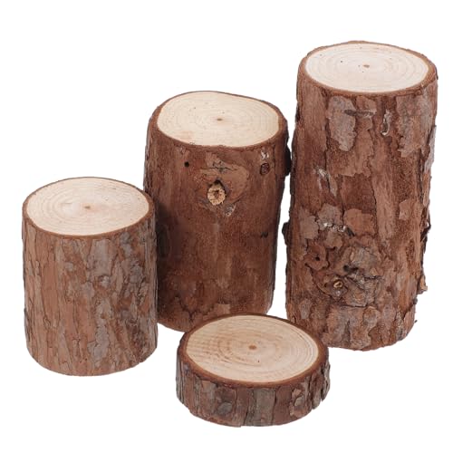 SOIMISS 4 Stück Teiliges Hamsterkäfig aus Natürlichem Holz Vielseitige Baumstumpf Ornamente für Kleintier Habitat Sicher und Pflegeleicht als Bark Centerpiece für Zwerghamster und Andere von SOIMISS