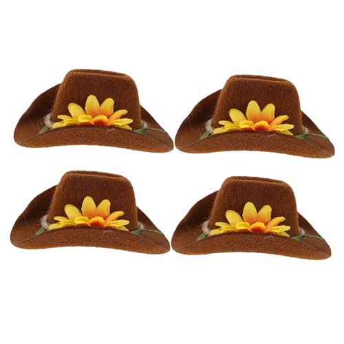 SOIMISS 4 Stücke Teiliges Verstellbares Mini Haustier Cowboyhut mit Blumenakzent Filz Western Kopfbedeckung für Kleine Nagetiere Meerschweinchen Vögel für Geburtstagsoutfits und Party SOIMISS 4 Stücke Teiliges Verstellbares Mini Haustier Cowboyhut mit Blumenakzent Filz Western Kopfbedeckung für Kleine Nagetiere Meerschweinchen Vögel für Geburtstagsoutfits und Party von SOIMISS