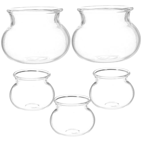 SOIMISS 5 Stück Mini Glas Leerfischbehälter Miniaturfisch Aquarium Miniaturfischbehälter Zubehör Winziger Fischbehälter Modellfischbehälter DIY Landschaft Desktop von SOIMISS