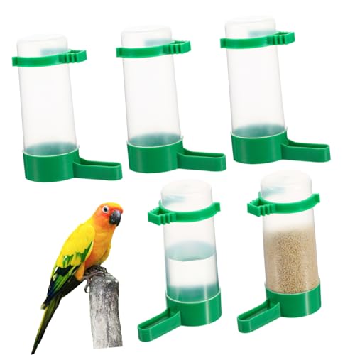 SOIMISS 5 Stück Vogeltränke mit Automatischem Wassersprinkler Große Tränke für Wellensittiche und Käfige zu Reinigen Befüllen Spritzsicher aus Robustem von SOIMISS
