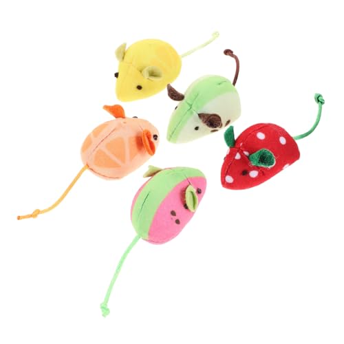SOIMISS 5Stücke Plüsch Mäuse Katzenspielzeug Mit Katzenminze Interaktives Kauspielzeug Für Katzen Und Kätzchen Beißspielzeug Bunten Früchte Designs Wassermelone Kiwi SOIMISS 5Stücke Plüsch Mäuse Katzenspielzeug Mit Katzenminze Interaktives Kauspielzeug Für Katzen Und Kätzchen Beißspielzeug Bunten Früchte Designs Wassermelone Kiwi von SOIMISS