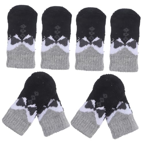 SOIMISS 8 Stück Teiliges Warme Elastische Haustier Socken mit Rutsch Sohle Pfotenfreundlich und Schützend für Kleine bis Große Hunde und Katzen im Herbst und Winter von SOIMISS