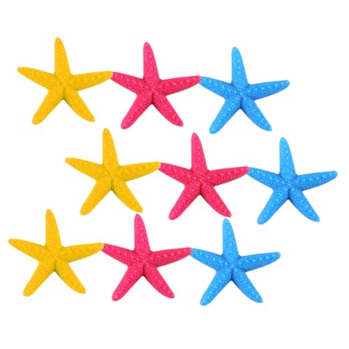 SOIMISS 9 Stück Teiliges Aquarium Deko aus Resin Realistische Seesterne in Rot Blau Gelb Tropische Fischbecken Ornamente Sichere Meerestier Figuren für Fisch Tank Dekoration Vielseitig für von SOIMISS