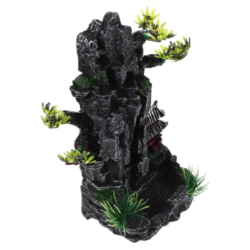 SOIMISS Aquarium Felsfigur Mountain Ornament aus Langlebigem Harz Natürliche Berglandschaft Dekoration für Aquariengrößen Fischversteck für Betta und Garnelen Pflegeleicht und Realistisch von SOIMISS